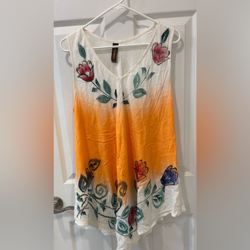 Sunflower Tie Dye Floral Beach Cover ups - Picture 5 of 9
